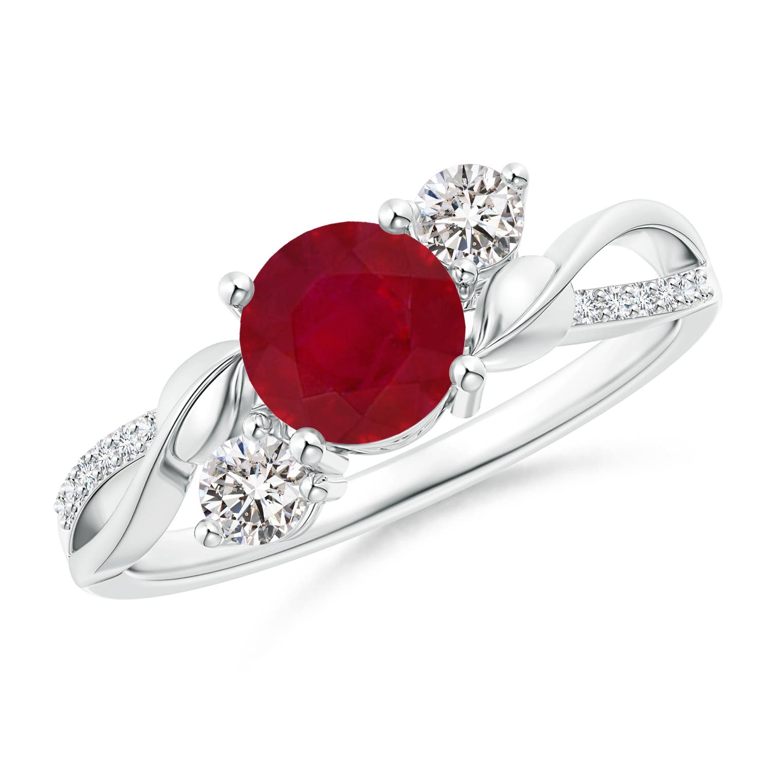 AA - Ruby / 1.27 CT / 14 KT White Gold