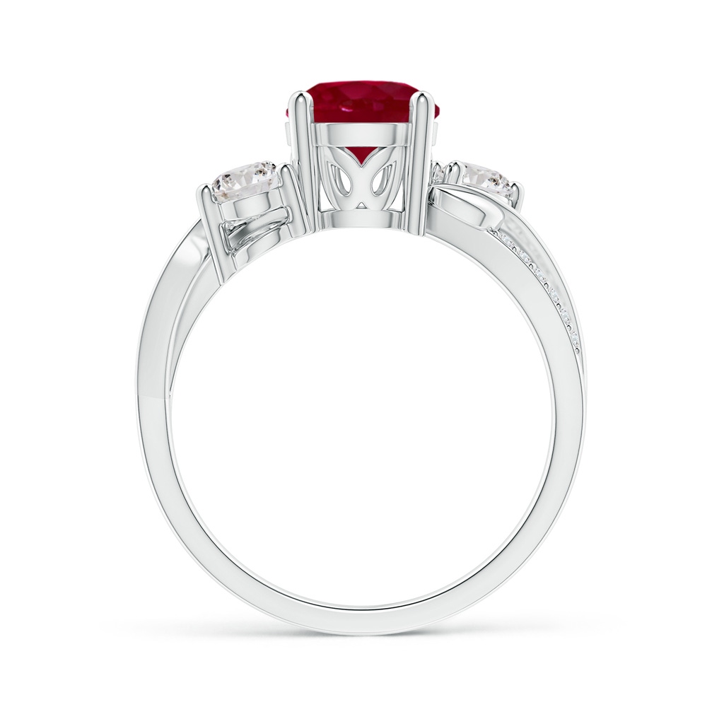 7mm AA Ruby and Diamond Twisted Vine Ring in White Gold Side 199