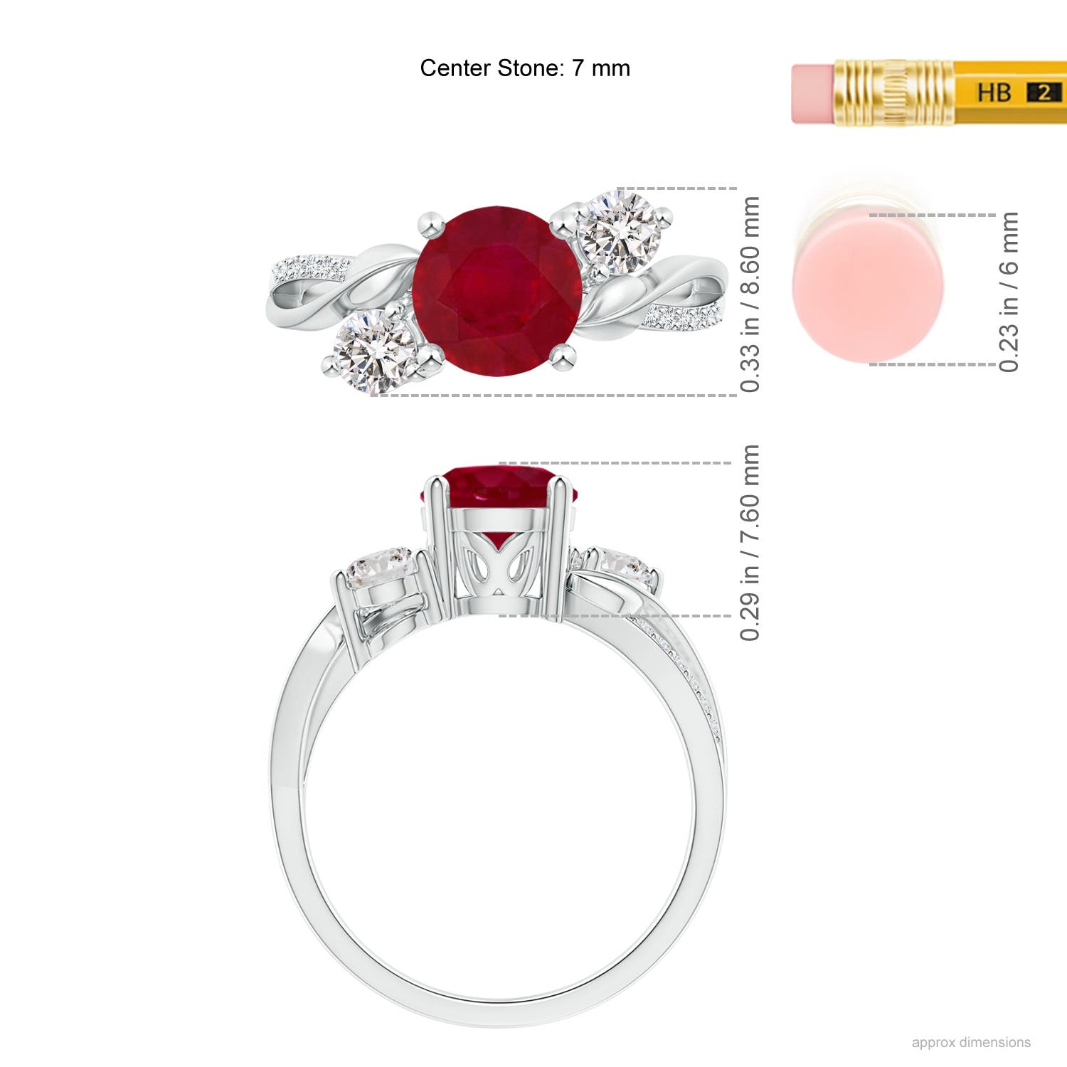 AA - Ruby / 1.78 CT / 14 KT White Gold