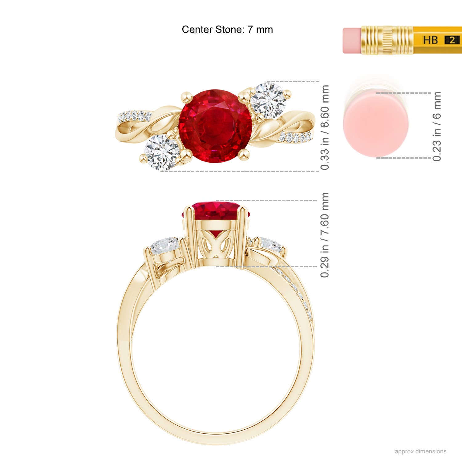 AAA - Ruby / 1.78 CT / 14 KT Yellow Gold