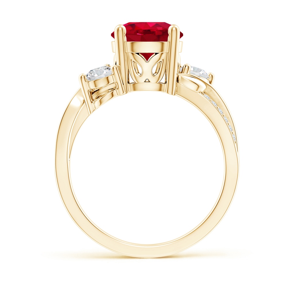 8mm AAA Ruby and Diamond Twisted Vine Ring in Yellow Gold Side 199