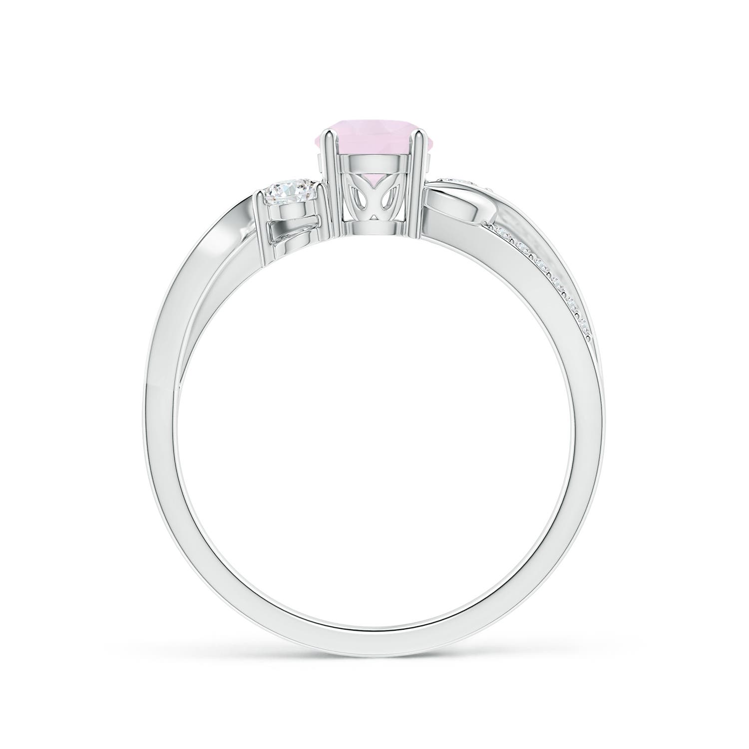 A - Rose Quartz / 0.7 CT / 14 KT White Gold