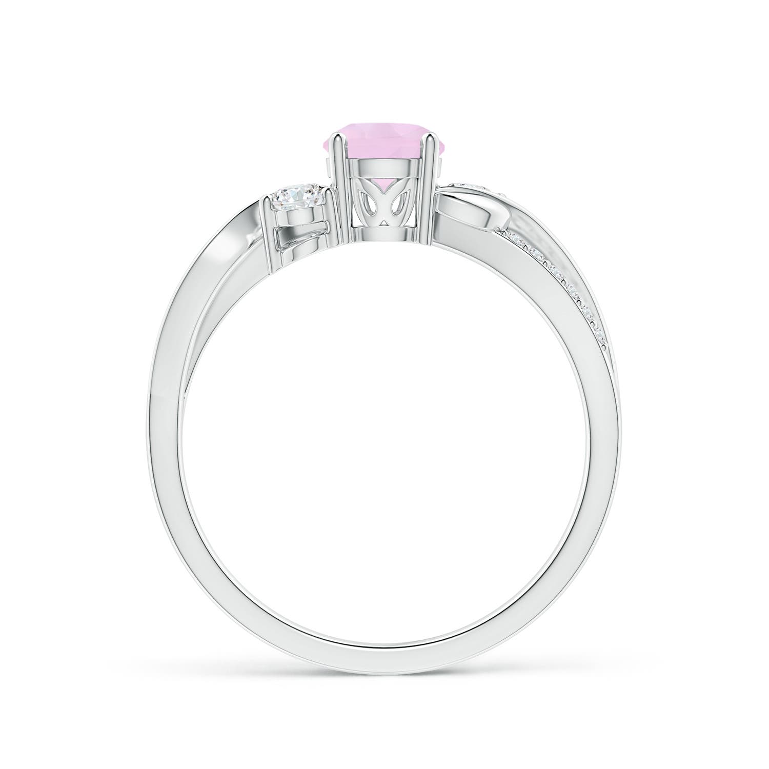 AAA - Rose Quartz / 0.7 CT / 14 KT White Gold