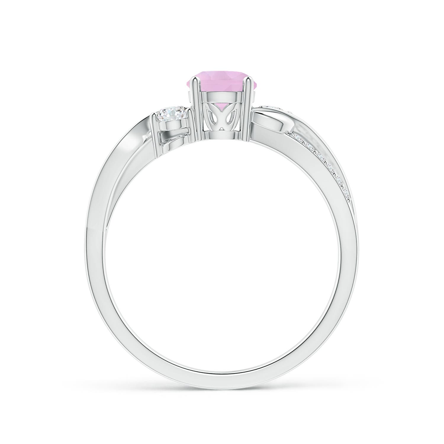 AAAA - Rose Quartz / 0.7 CT / 14 KT White Gold