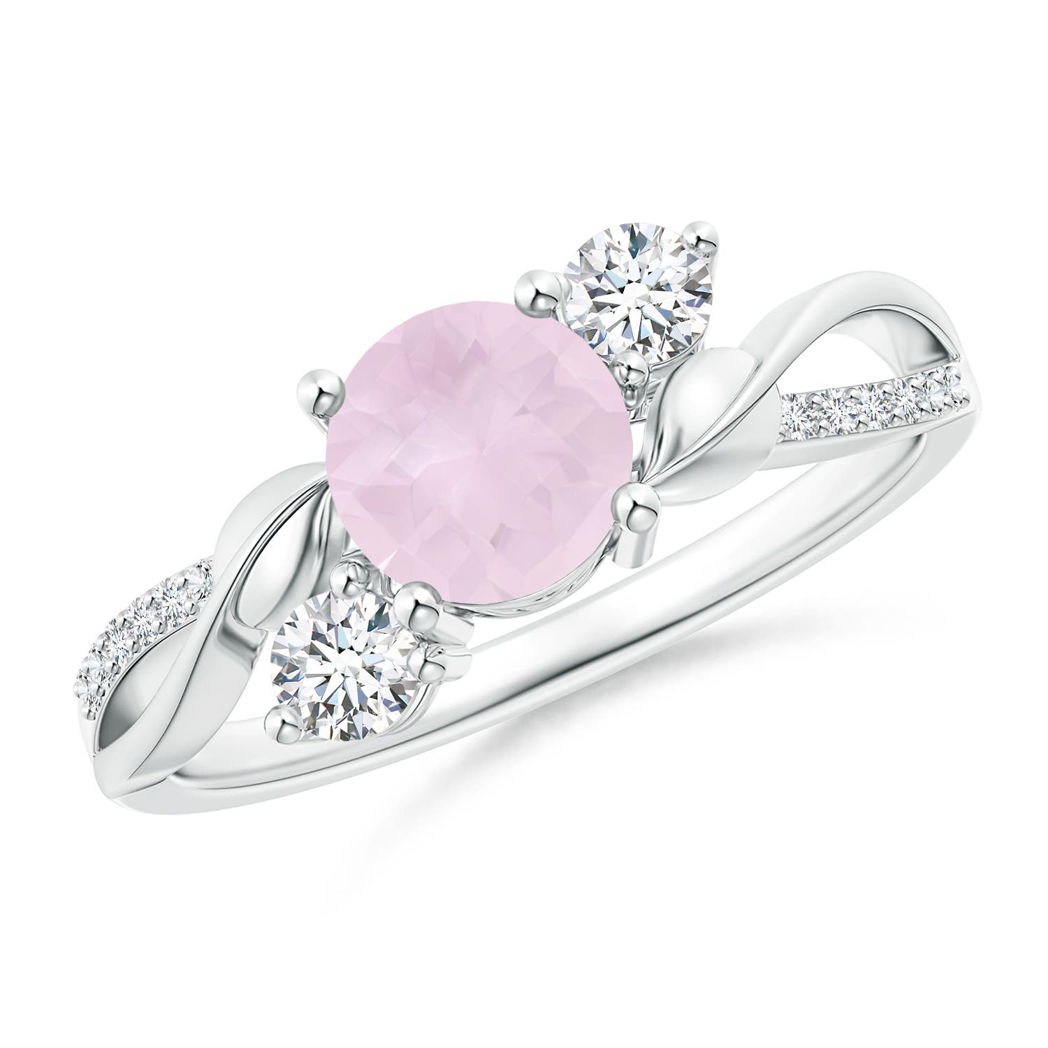 A - Rose Quartz / 1.12 CT / 14 KT White Gold