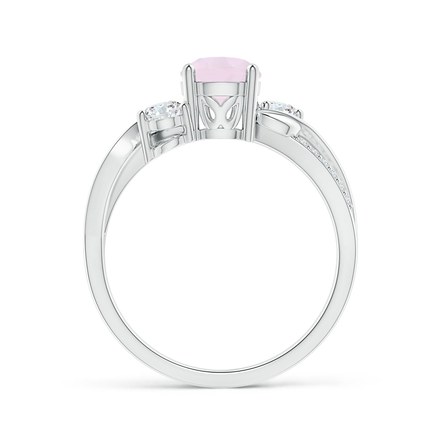 A - Rose Quartz / 1.12 CT / 14 KT White Gold