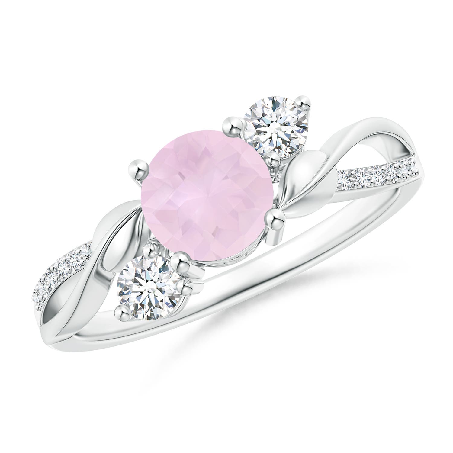 AA - Rose Quartz / 1.12 CT / 14 KT White Gold