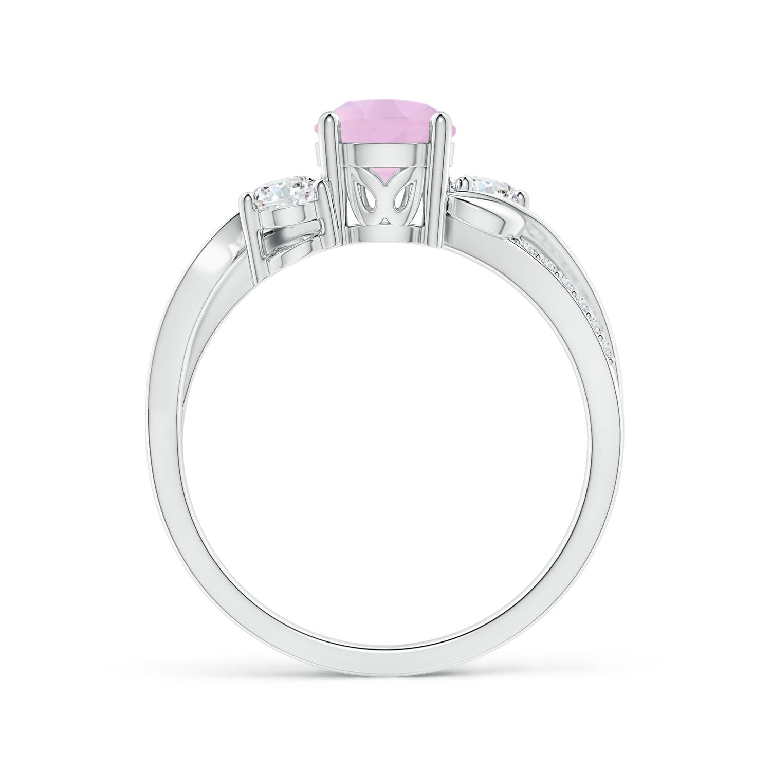 AAAA - Rose Quartz / 1.12 CT / 14 KT White Gold