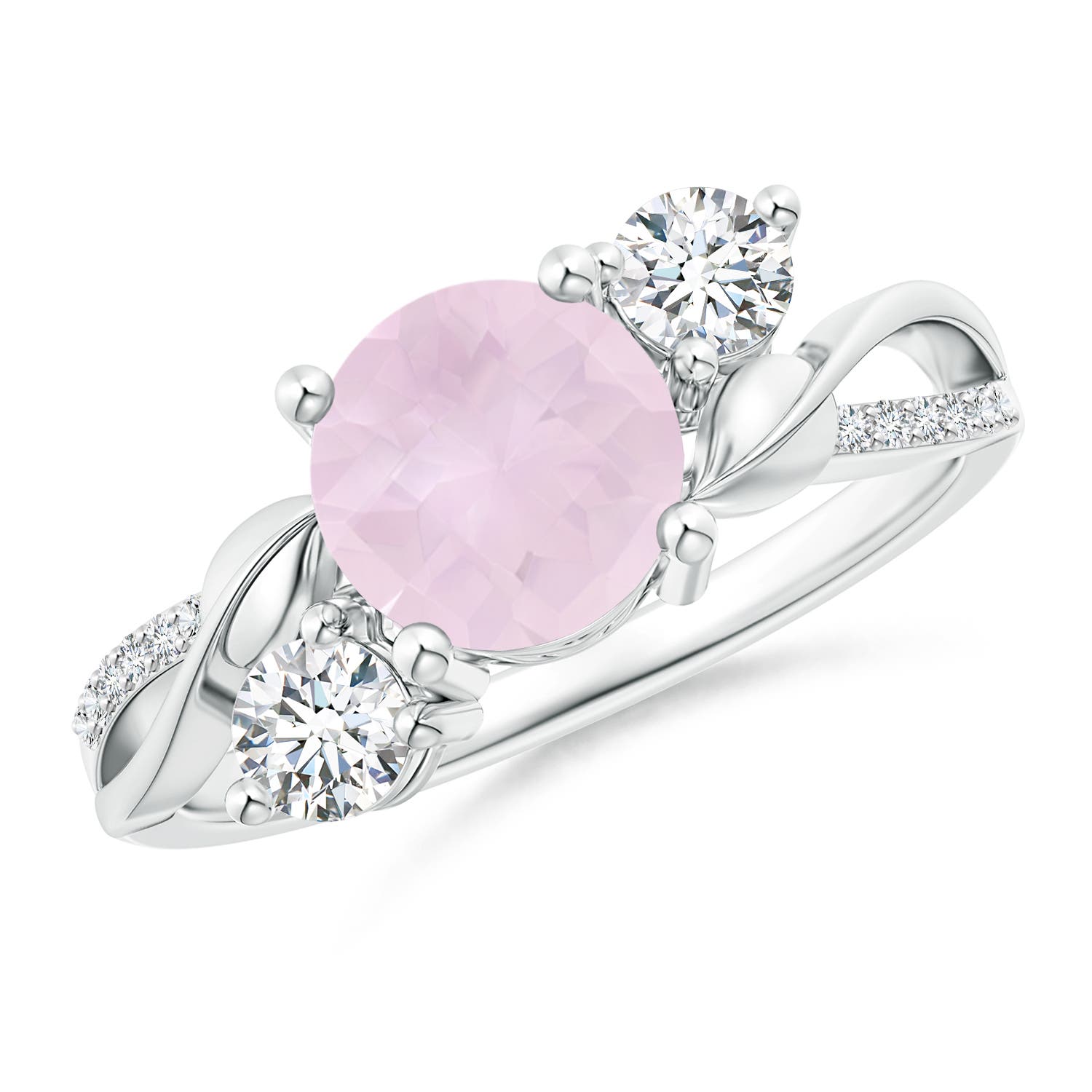 A - Rose Quartz / 1.73 CT / 14 KT White Gold