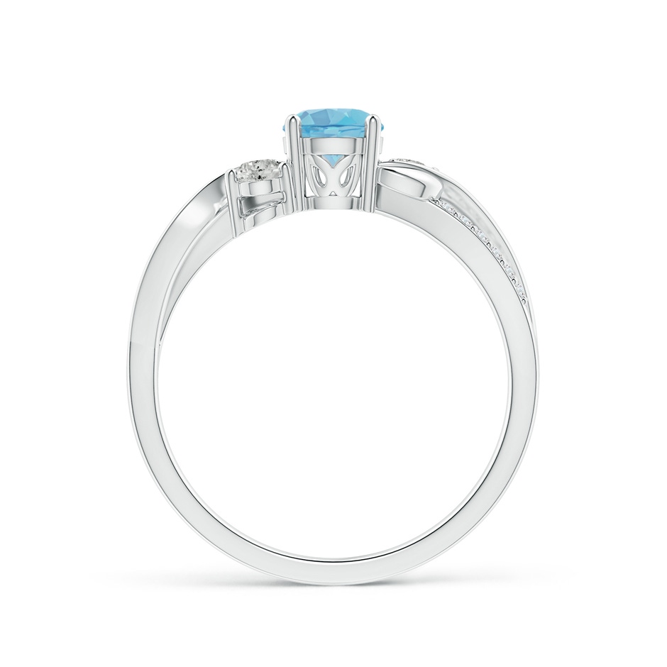 5mm A Swiss Blue Topaz and Diamond Twisted Vine Ring in P950 Platinum side 199