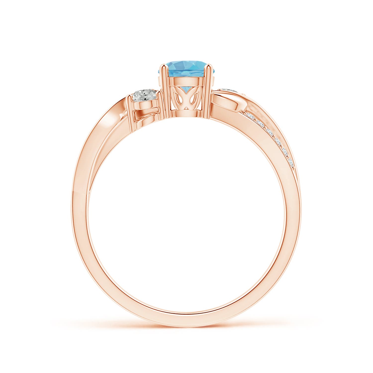 A - Swiss Blue Topaz / 0.8 CT / 14 KT Rose Gold