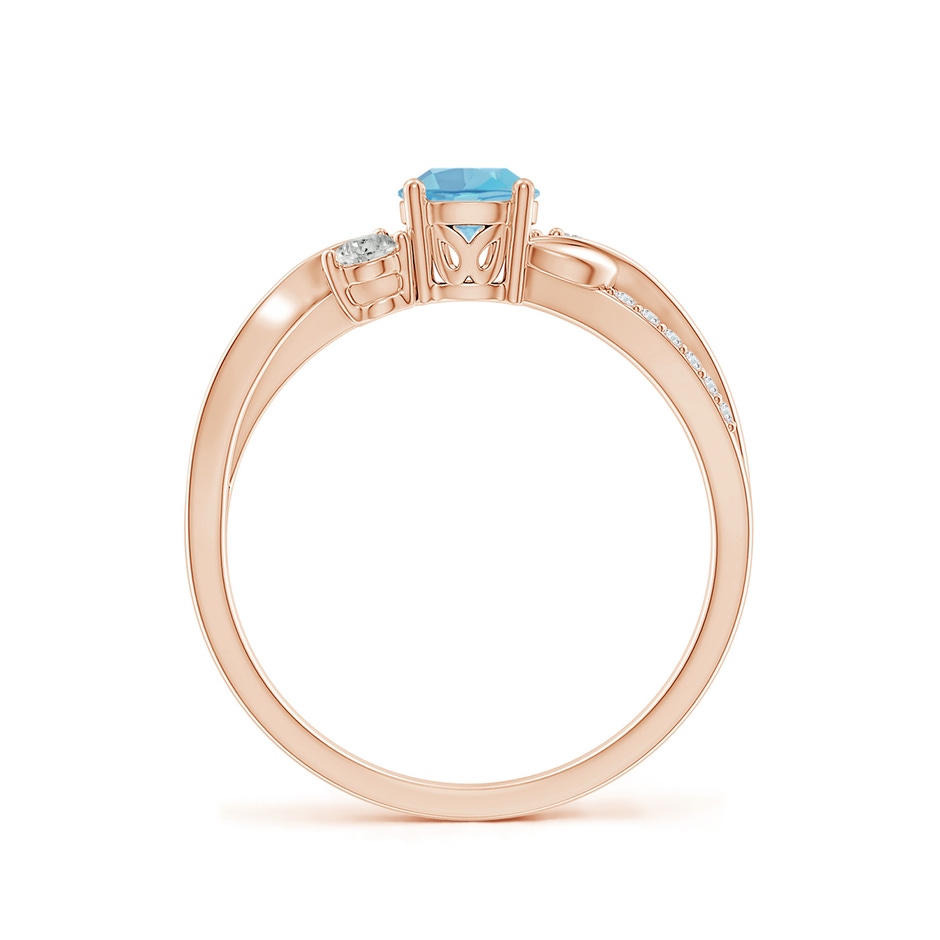 5mm A Swiss Blue Topaz and Diamond Twisted Vine Ring in Rose Gold side 199
