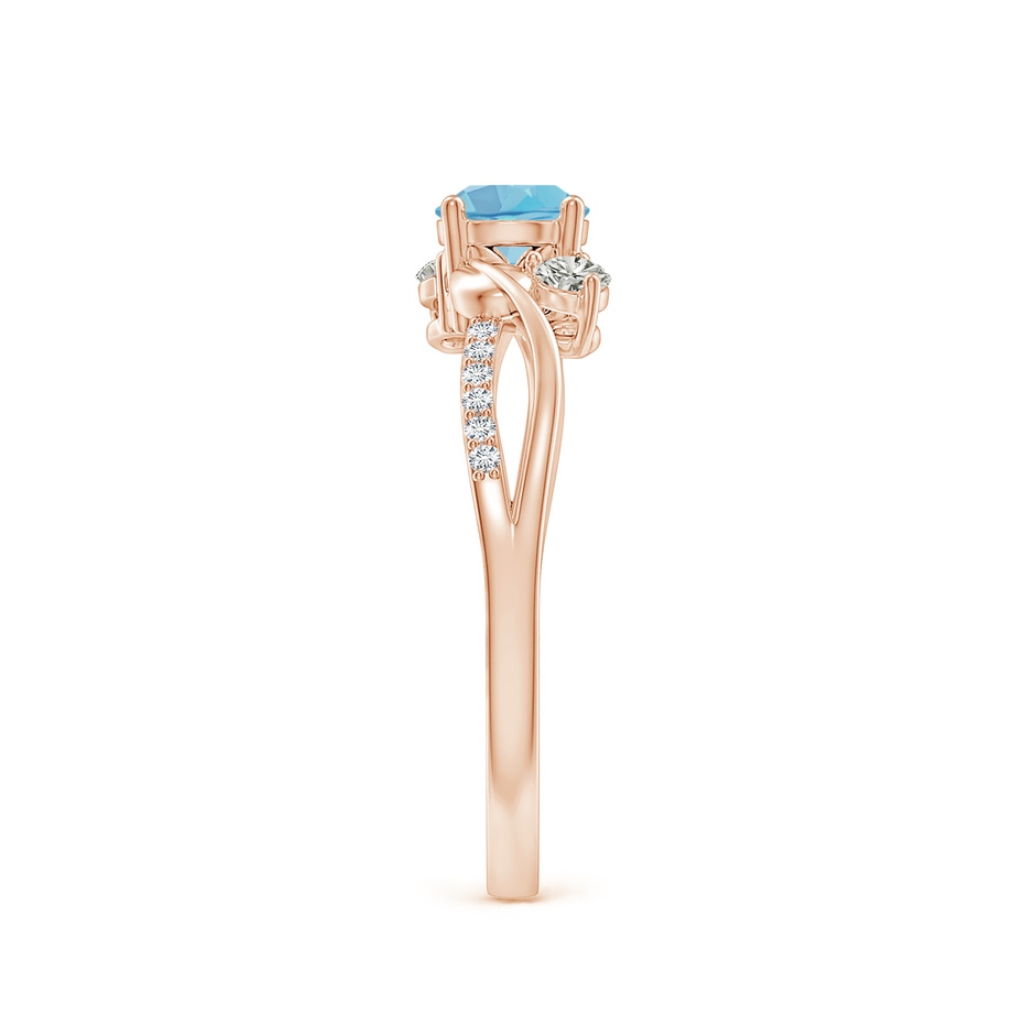 5mm A Swiss Blue Topaz and Diamond Twisted Vine Ring in Rose Gold side 299
