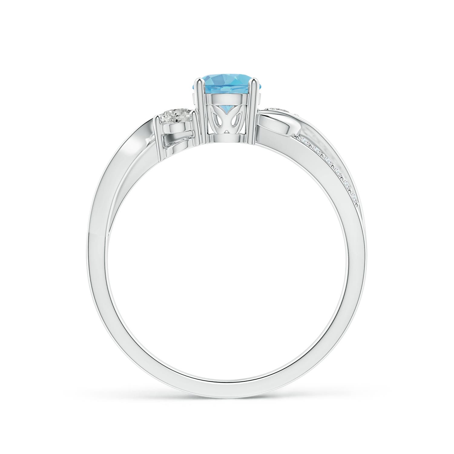 A - Swiss Blue Topaz / 0.8 CT / 14 KT White Gold