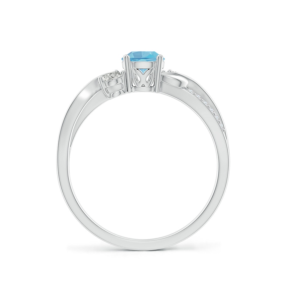 5mm A Swiss Blue Topaz and Diamond Twisted Vine Ring in White Gold side 199
