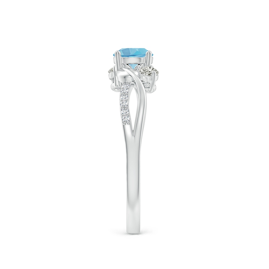 5mm A Swiss Blue Topaz and Diamond Twisted Vine Ring in White Gold side 299