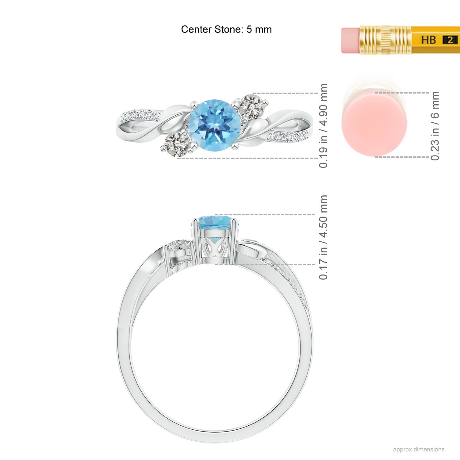 A - Swiss Blue Topaz / 0.8 CT / 14 KT White Gold