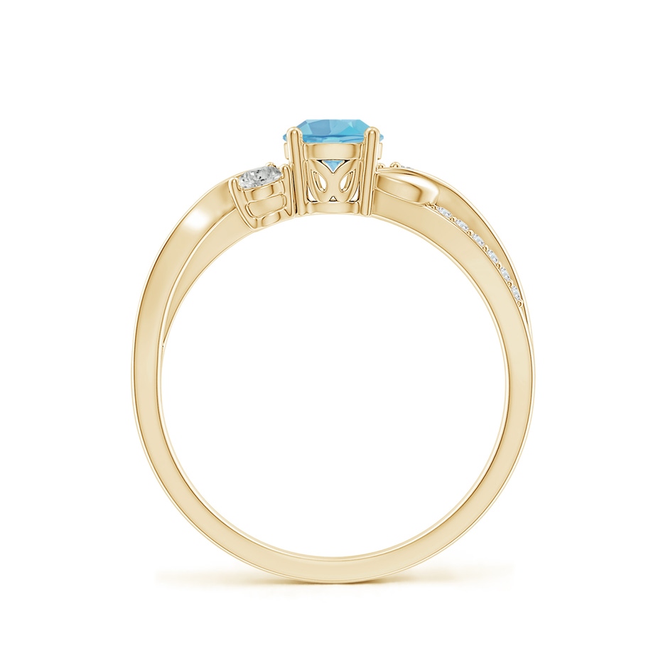 5mm A Swiss Blue Topaz and Diamond Twisted Vine Ring in Yellow Gold side 199