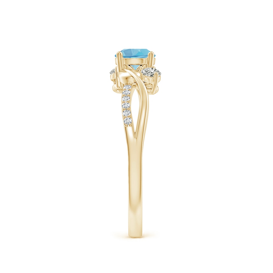 5mm A Swiss Blue Topaz and Diamond Twisted Vine Ring in Yellow Gold side 299