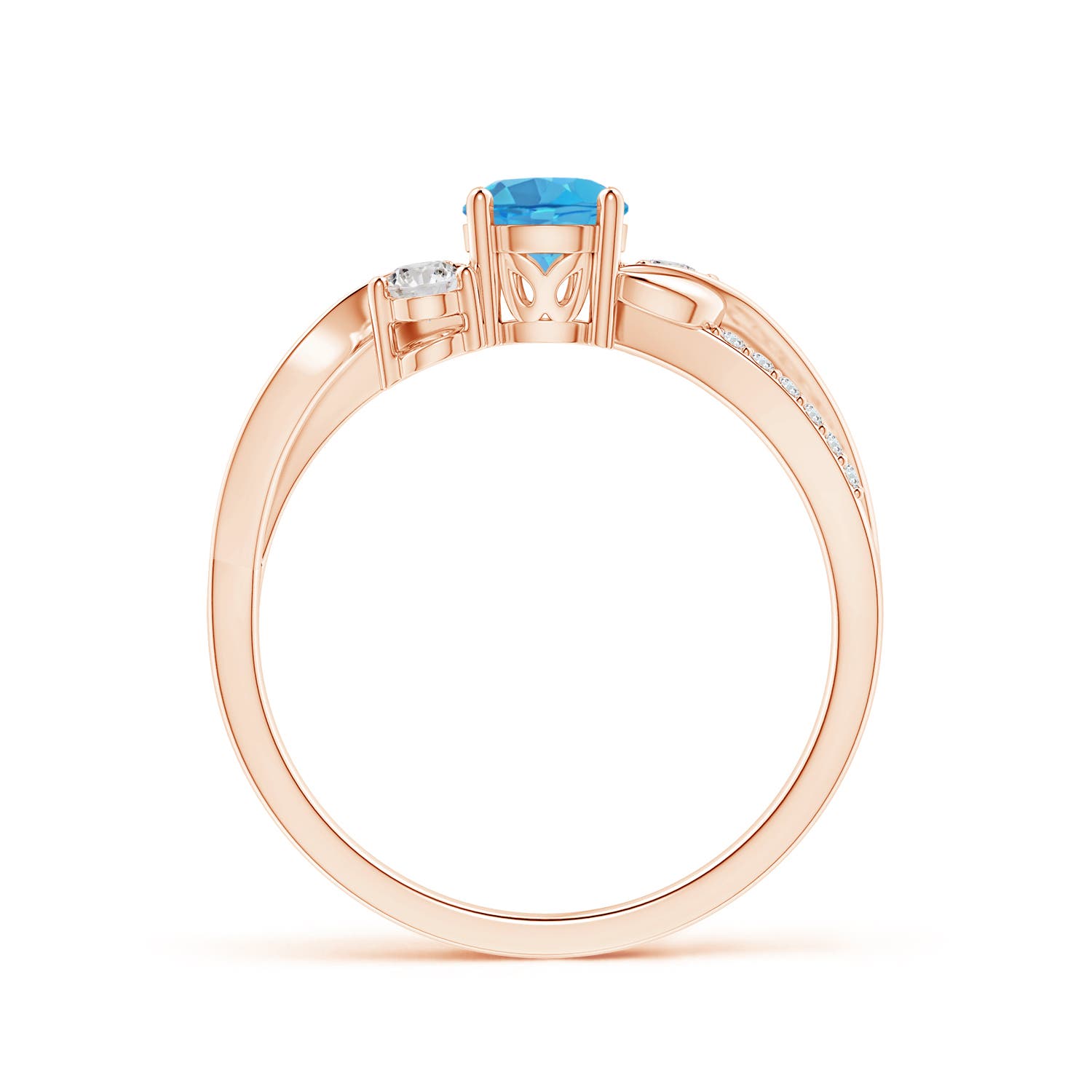 AA - Swiss Blue Topaz / 0.8 CT / 14 KT Rose Gold