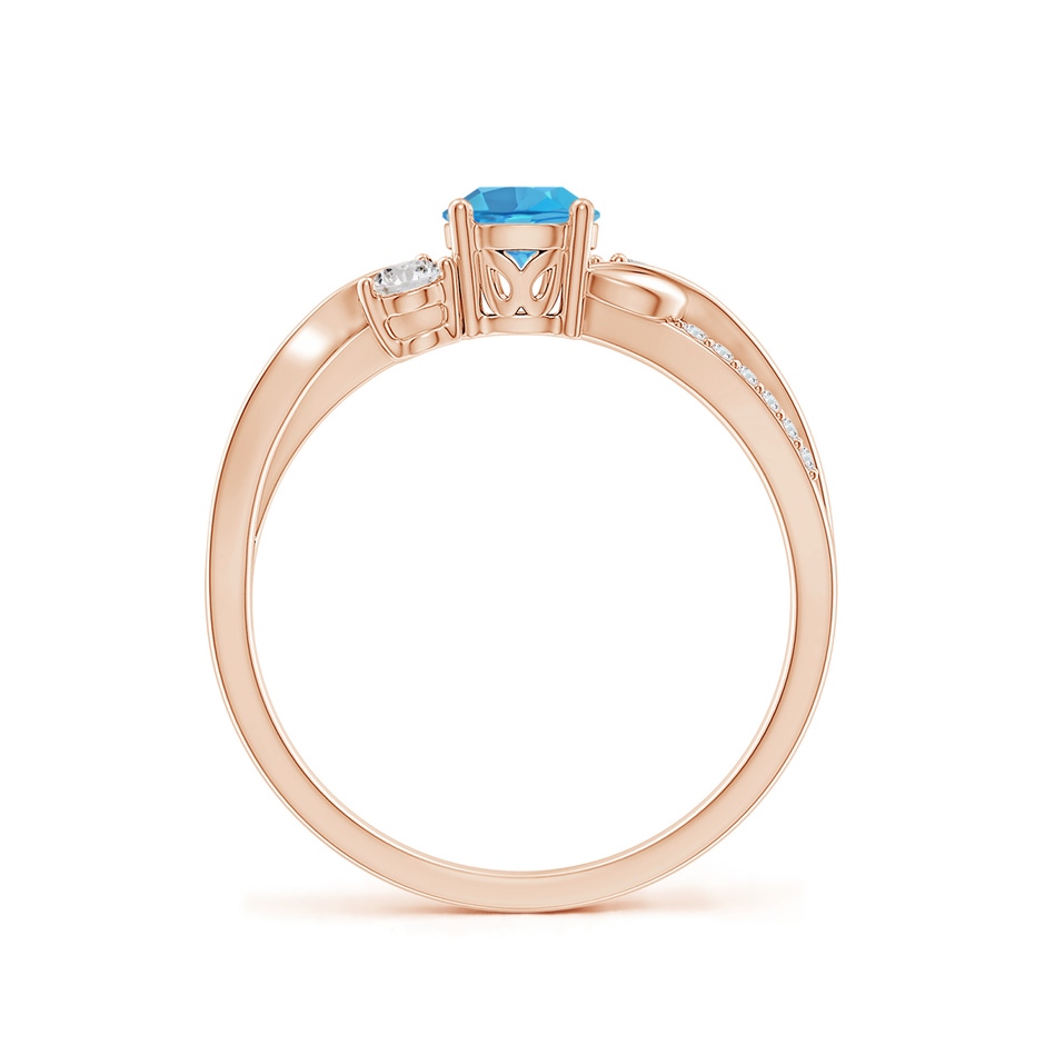 5mm AA Swiss Blue Topaz and Diamond Twisted Vine Ring in Rose Gold side 199
