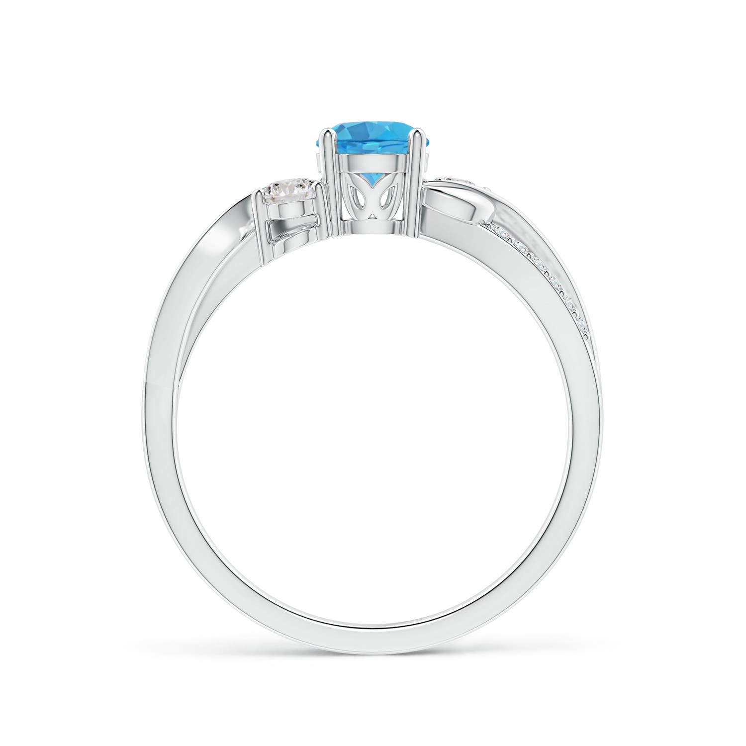 AA - Swiss Blue Topaz / 0.8 CT / 14 KT White Gold