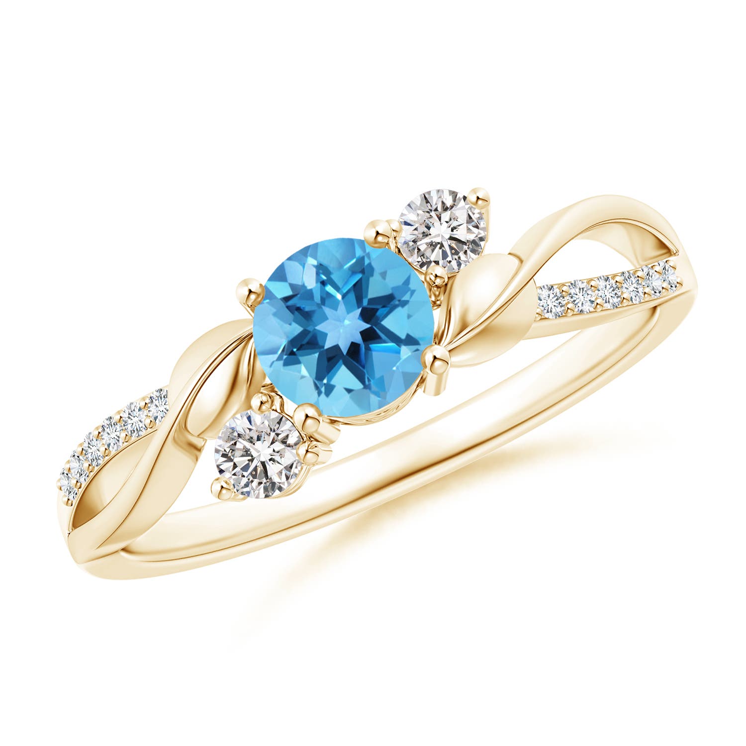 AA - Swiss Blue Topaz / 0.8 CT / 14 KT Yellow Gold