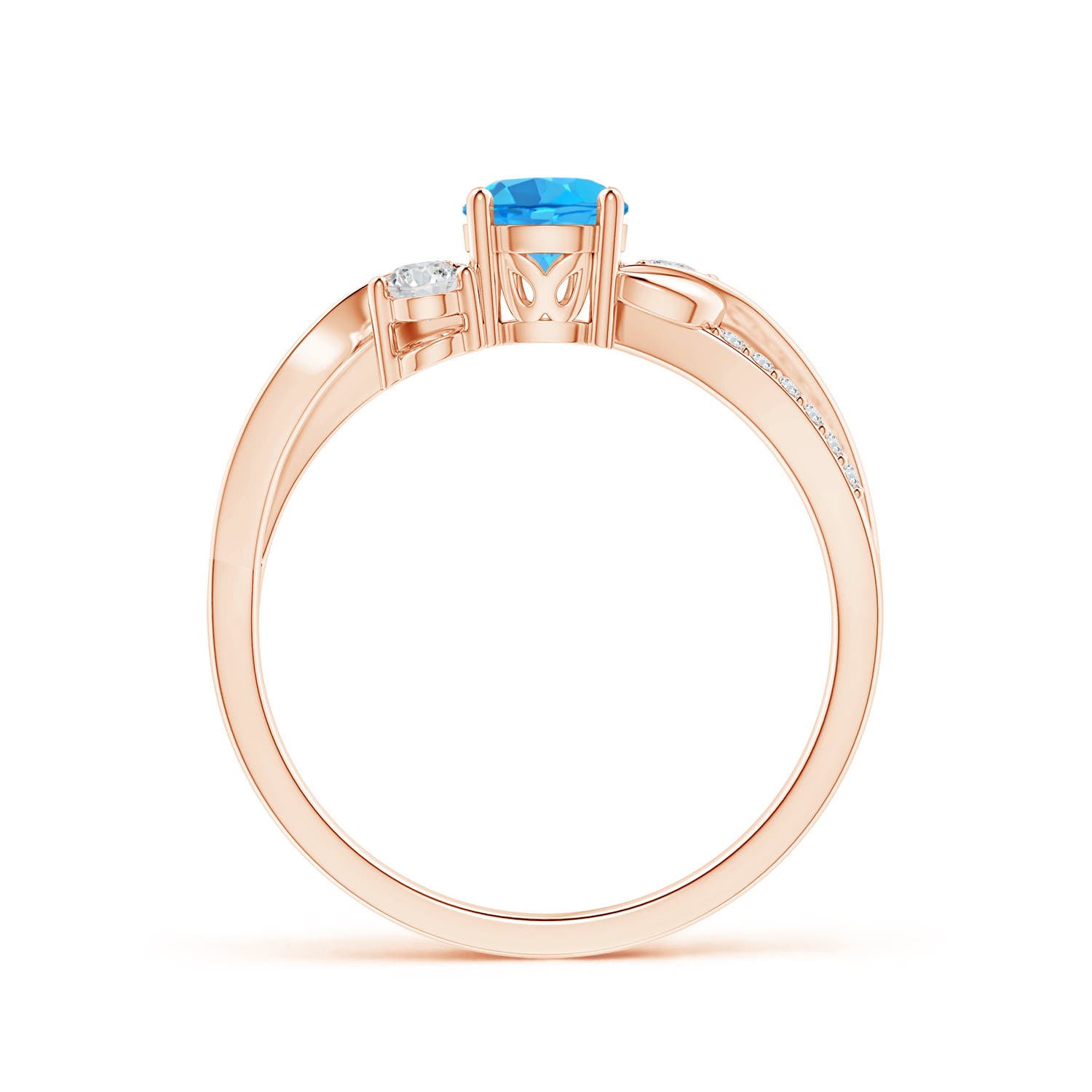 AAA - Swiss Blue Topaz / 0.8 CT / 14 KT Rose Gold