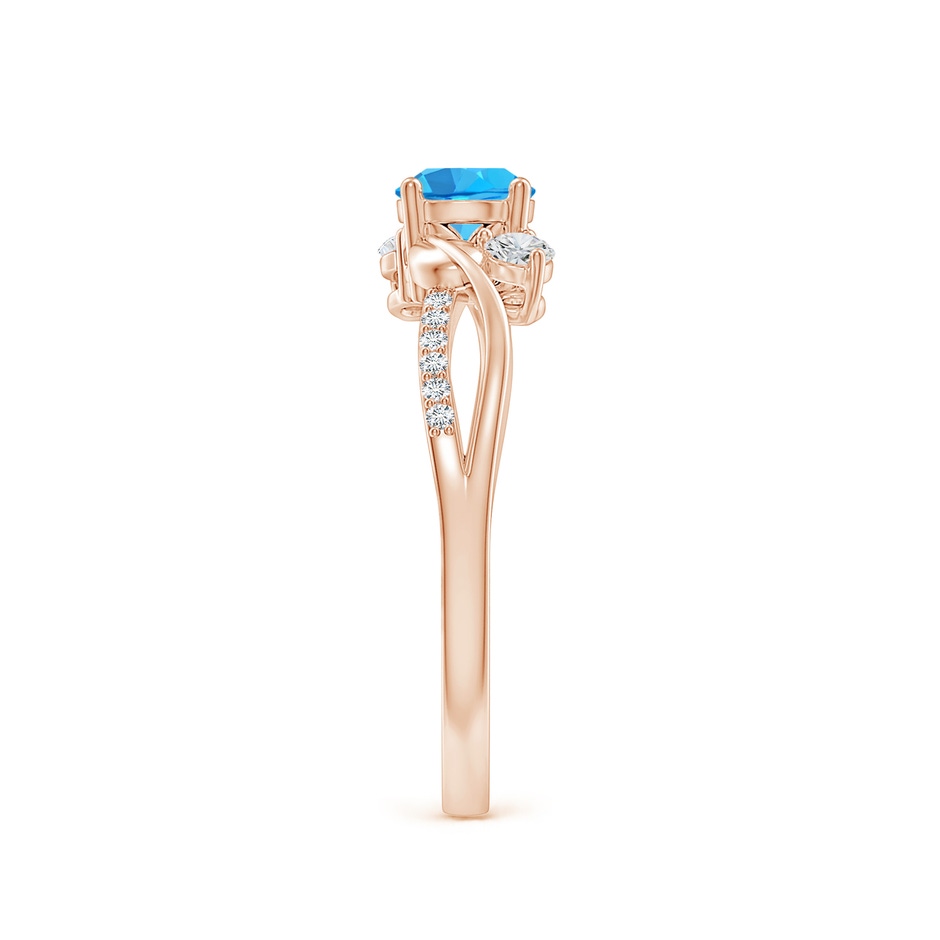 5mm AAA Swiss Blue Topaz and Diamond Twisted Vine Ring in Rose Gold side 299