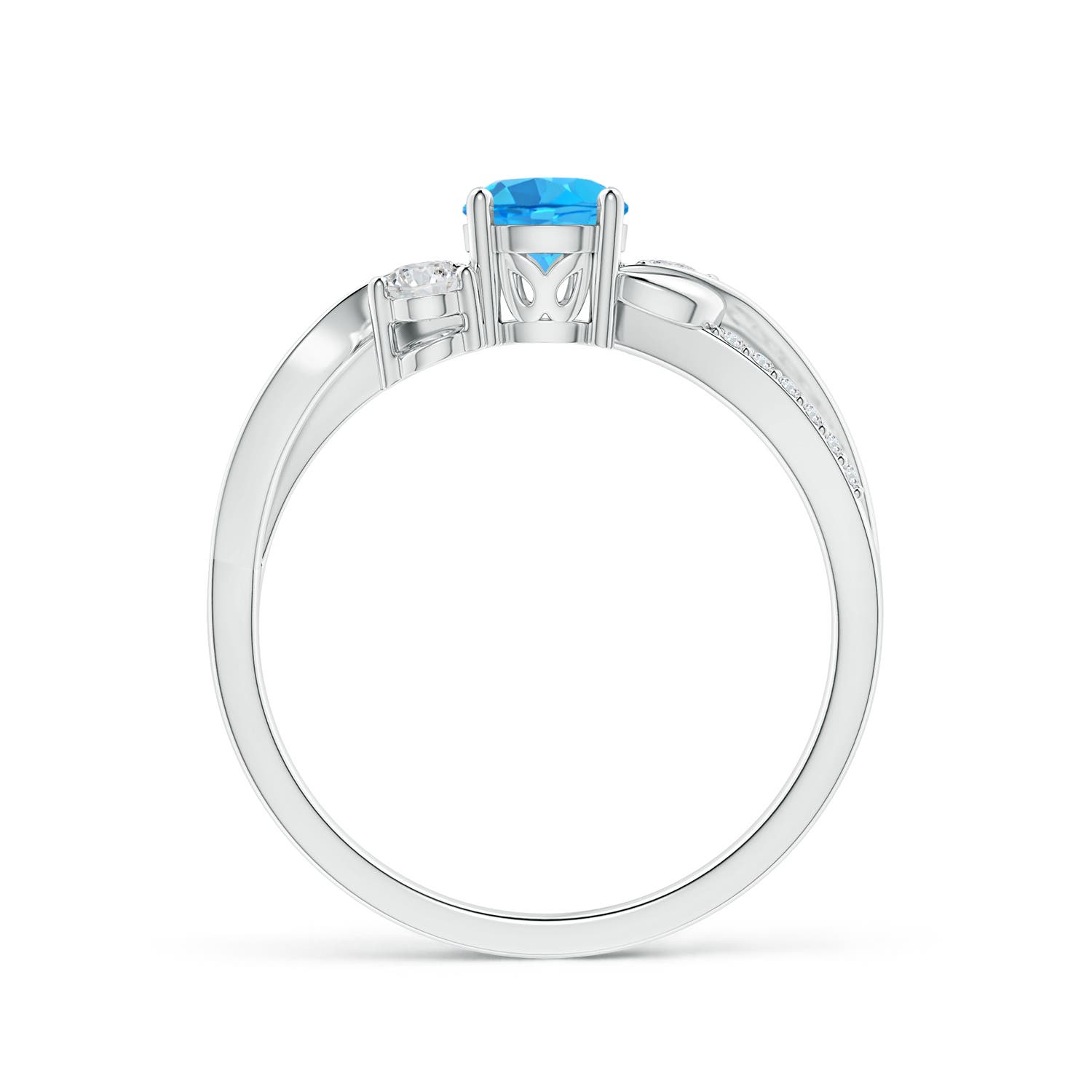 AAA - Swiss Blue Topaz / 0.8 CT / 14 KT White Gold