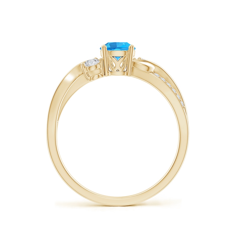 5mm AAA Swiss Blue Topaz and Diamond Twisted Vine Ring in Yellow Gold side 199