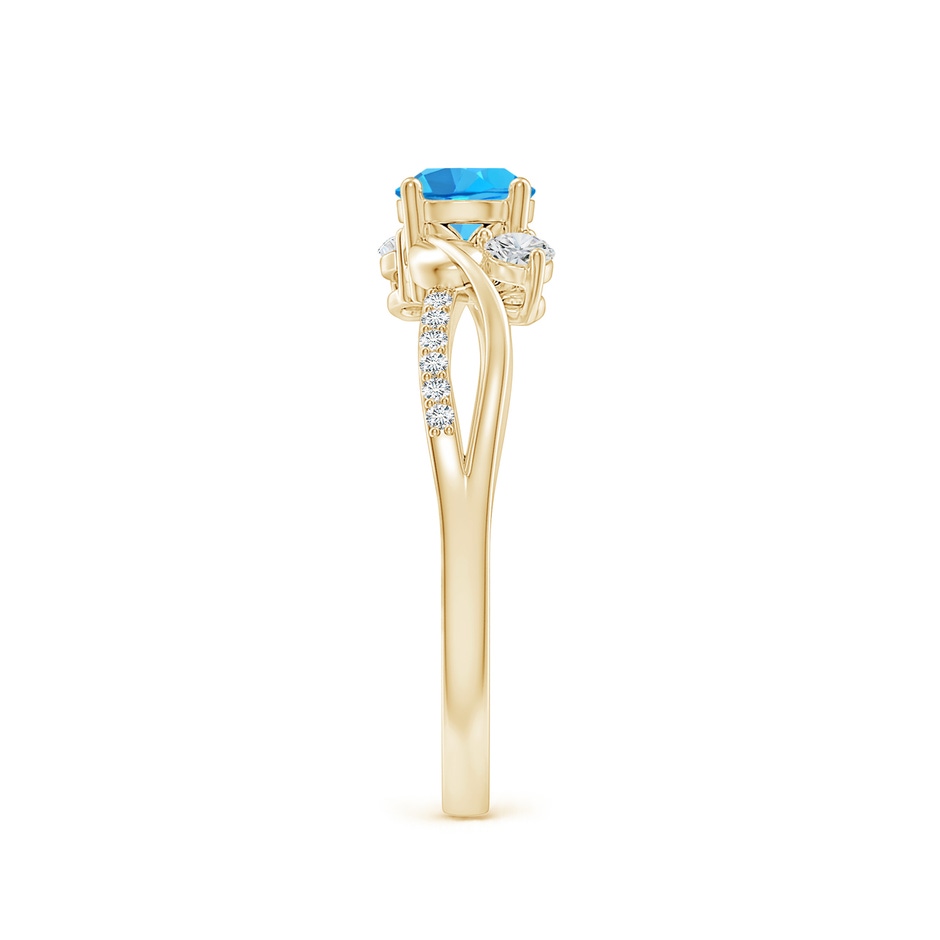 5mm AAA Swiss Blue Topaz and Diamond Twisted Vine Ring in Yellow Gold side 299