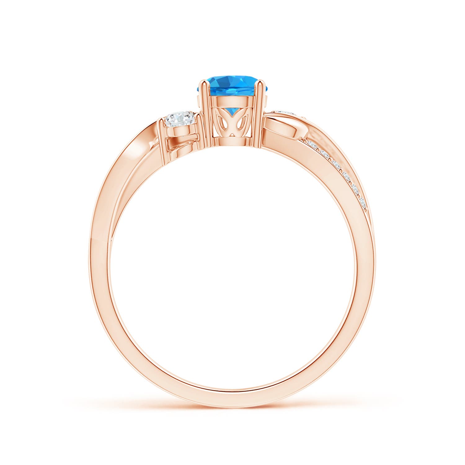 AAAA - Swiss Blue Topaz / 0.8 CT / 14 KT Rose Gold