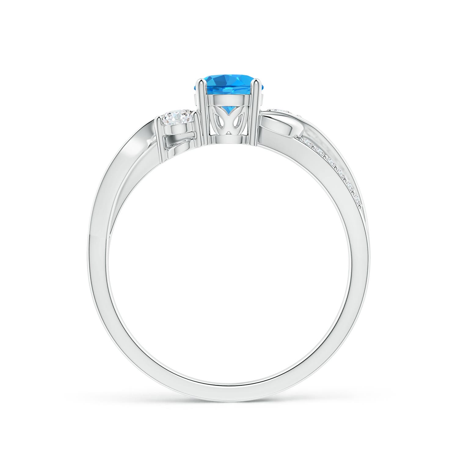 AAAA - Swiss Blue Topaz / 0.8 CT / 14 KT White Gold