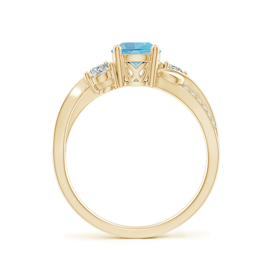 6mm A Swiss Blue Topaz and Diamond Twisted Vine Ring in 18K Yellow Gold side 199