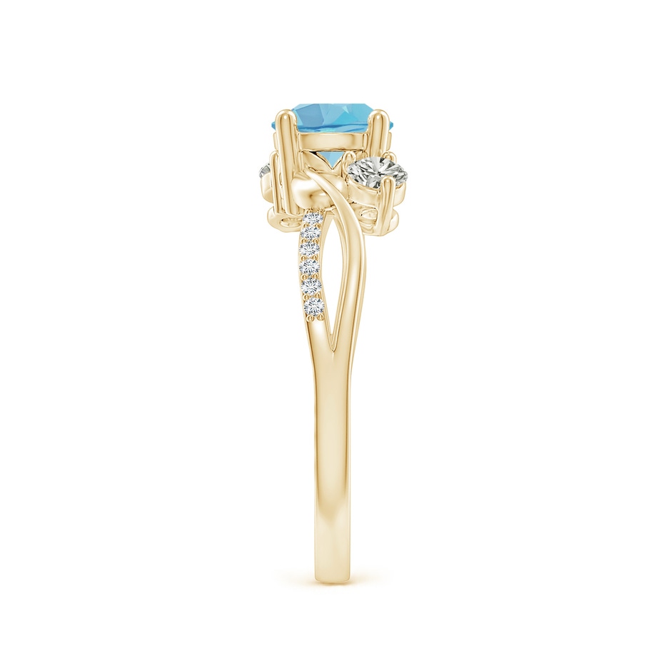 6mm A Swiss Blue Topaz and Diamond Twisted Vine Ring in 18K Yellow Gold side 299