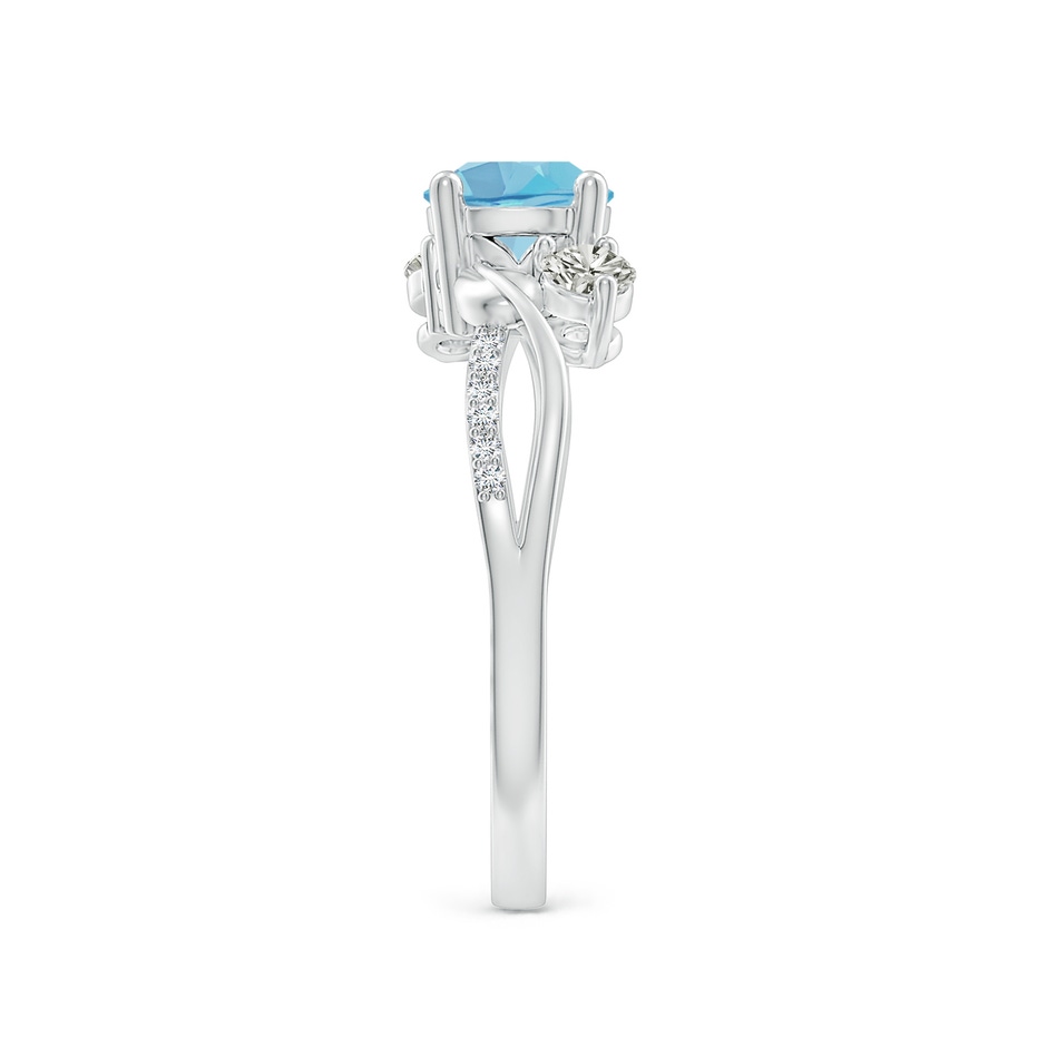 6mm A Swiss Blue Topaz and Diamond Twisted Vine Ring in P950 Platinum side 299