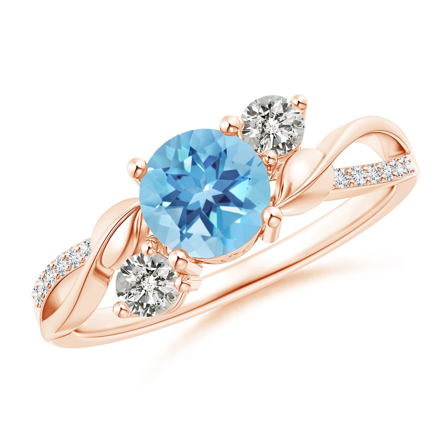 A - Swiss Blue Topaz / 1.22 CT / 14 KT Rose Gold