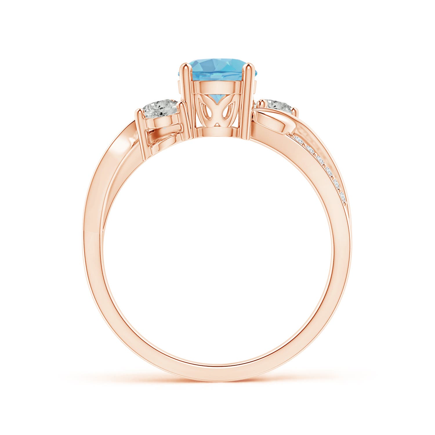 A - Swiss Blue Topaz / 1.22 CT / 14 KT Rose Gold