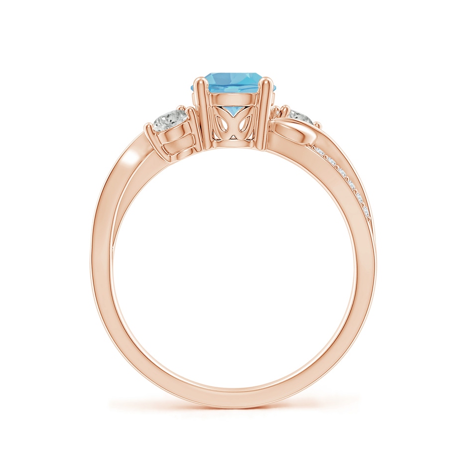 6mm A Swiss Blue Topaz and Diamond Twisted Vine Ring in Rose Gold side 199