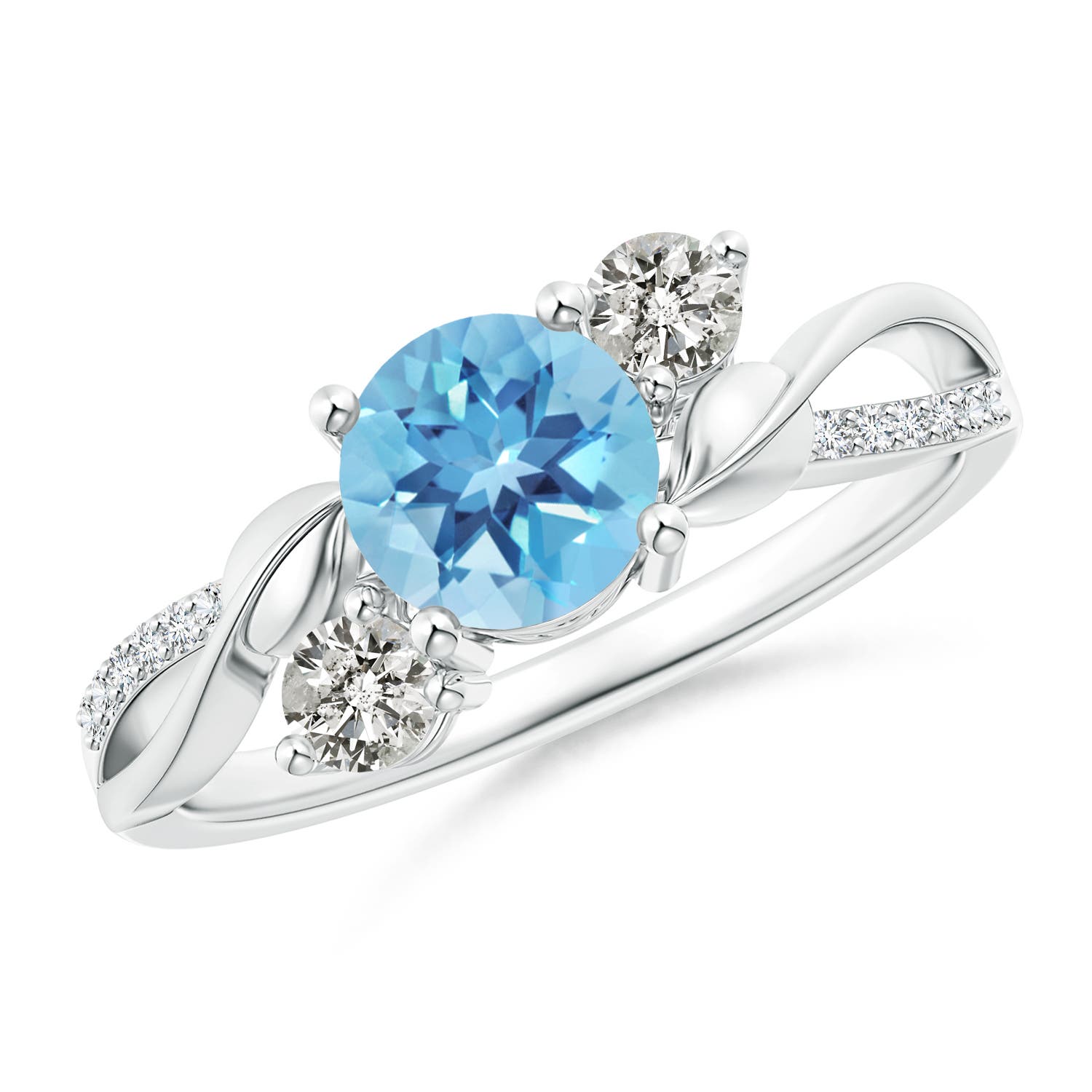 A - Swiss Blue Topaz / 1.22 CT / 14 KT White Gold