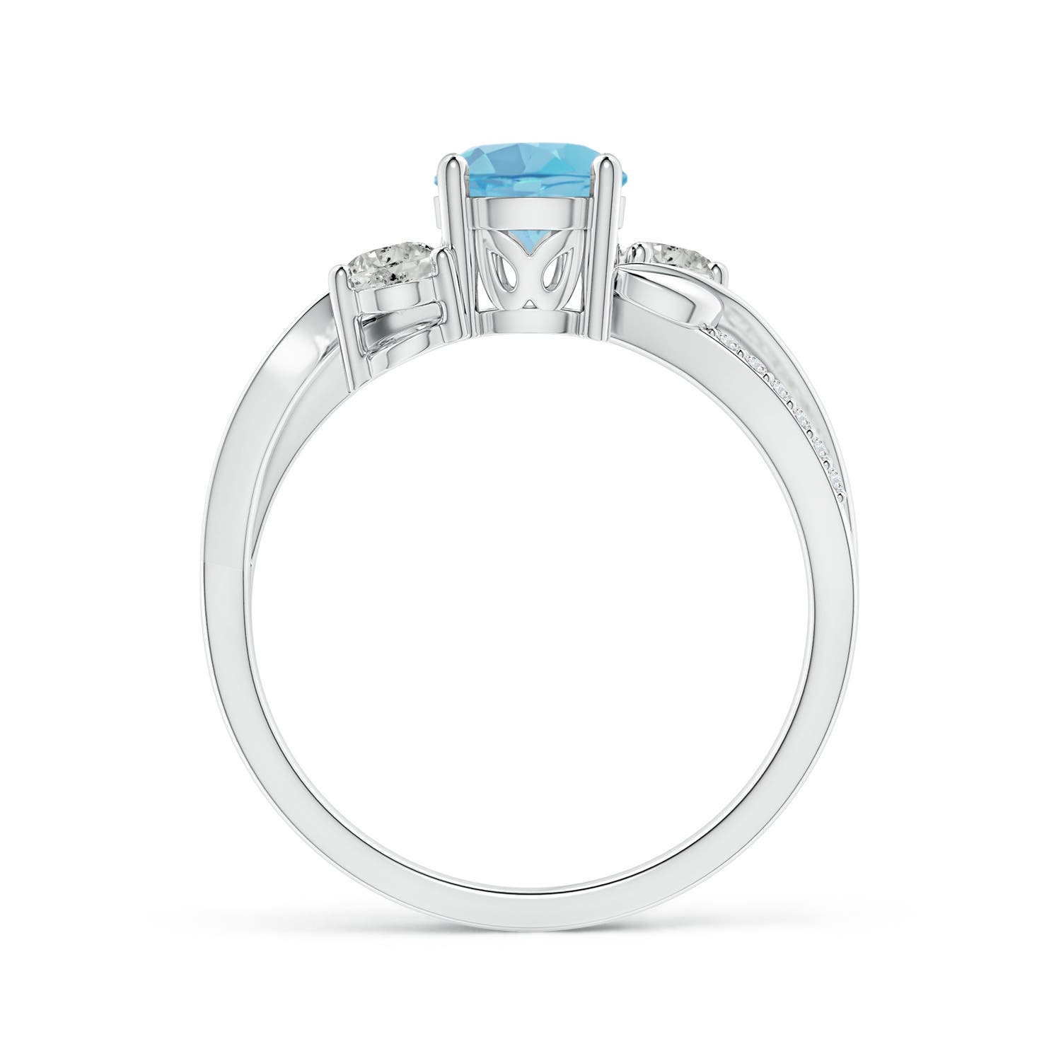 A - Swiss Blue Topaz / 1.22 CT / 14 KT White Gold