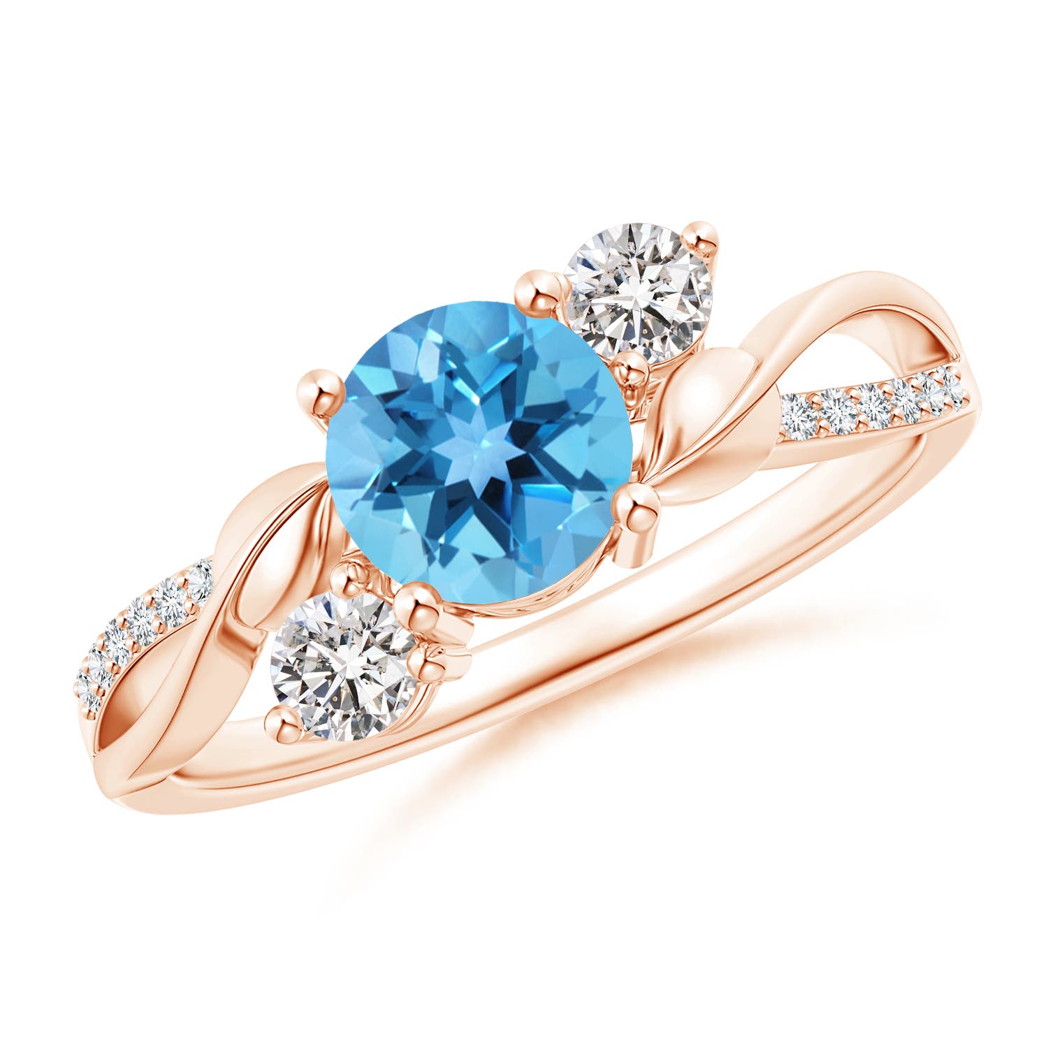 AA - Swiss Blue Topaz / 1.22 CT / 14 KT Rose Gold