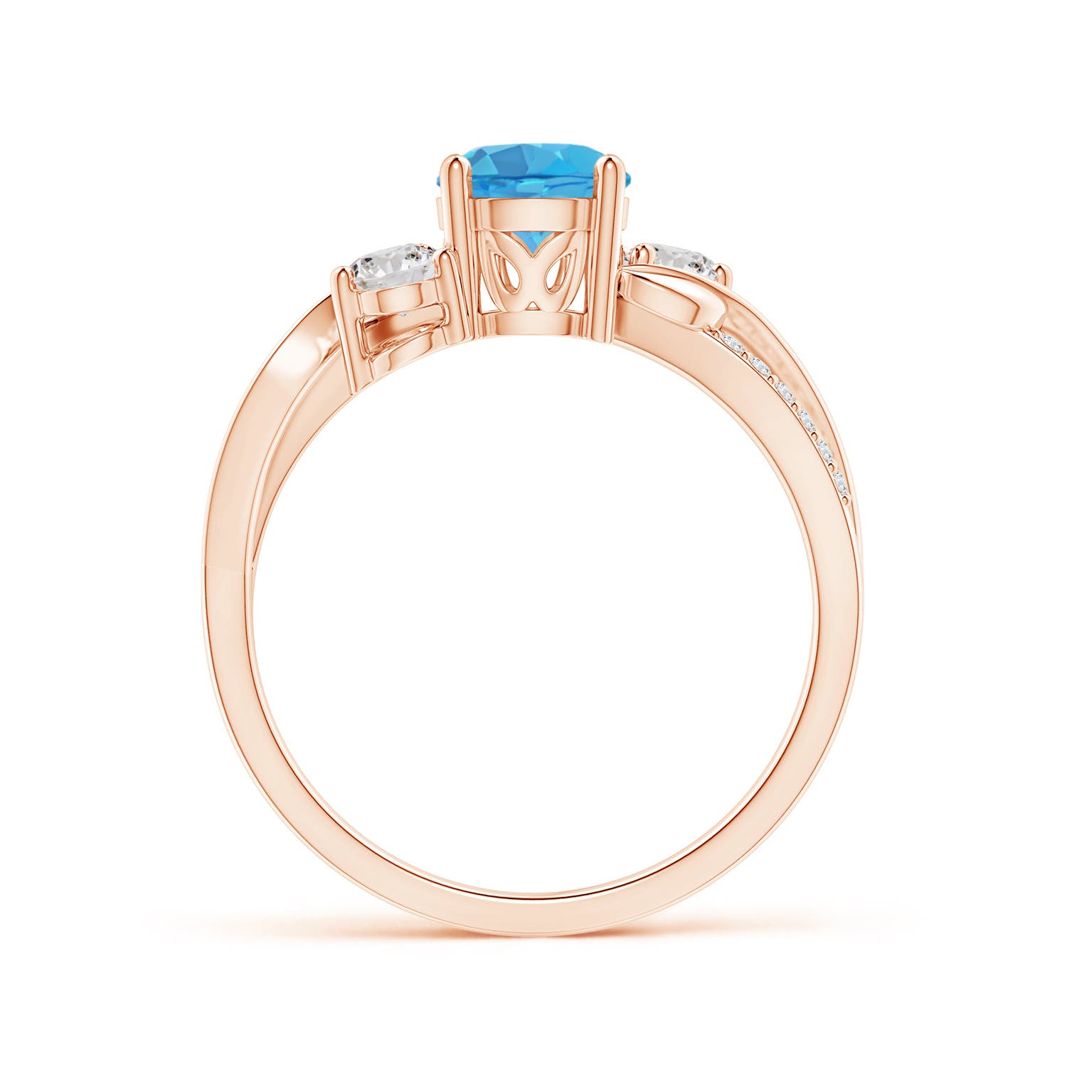 AA - Swiss Blue Topaz / 1.22 CT / 14 KT Rose Gold