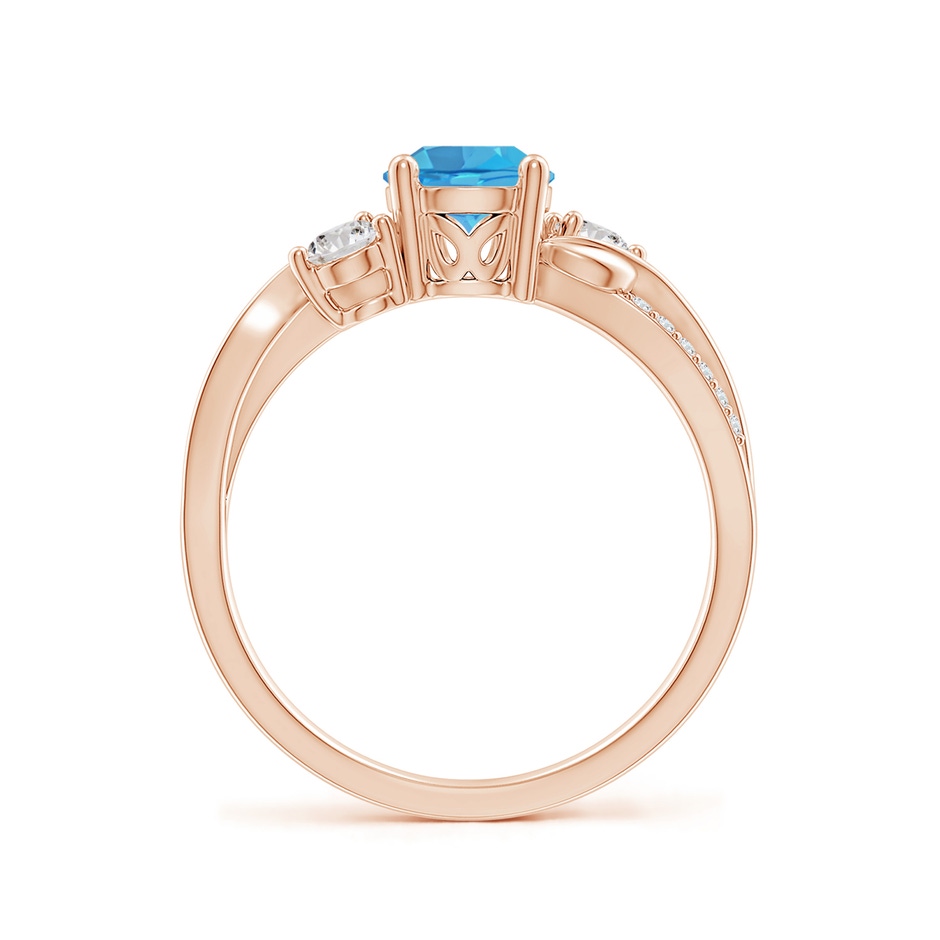6mm AA Swiss Blue Topaz and Diamond Twisted Vine Ring in Rose Gold side 199