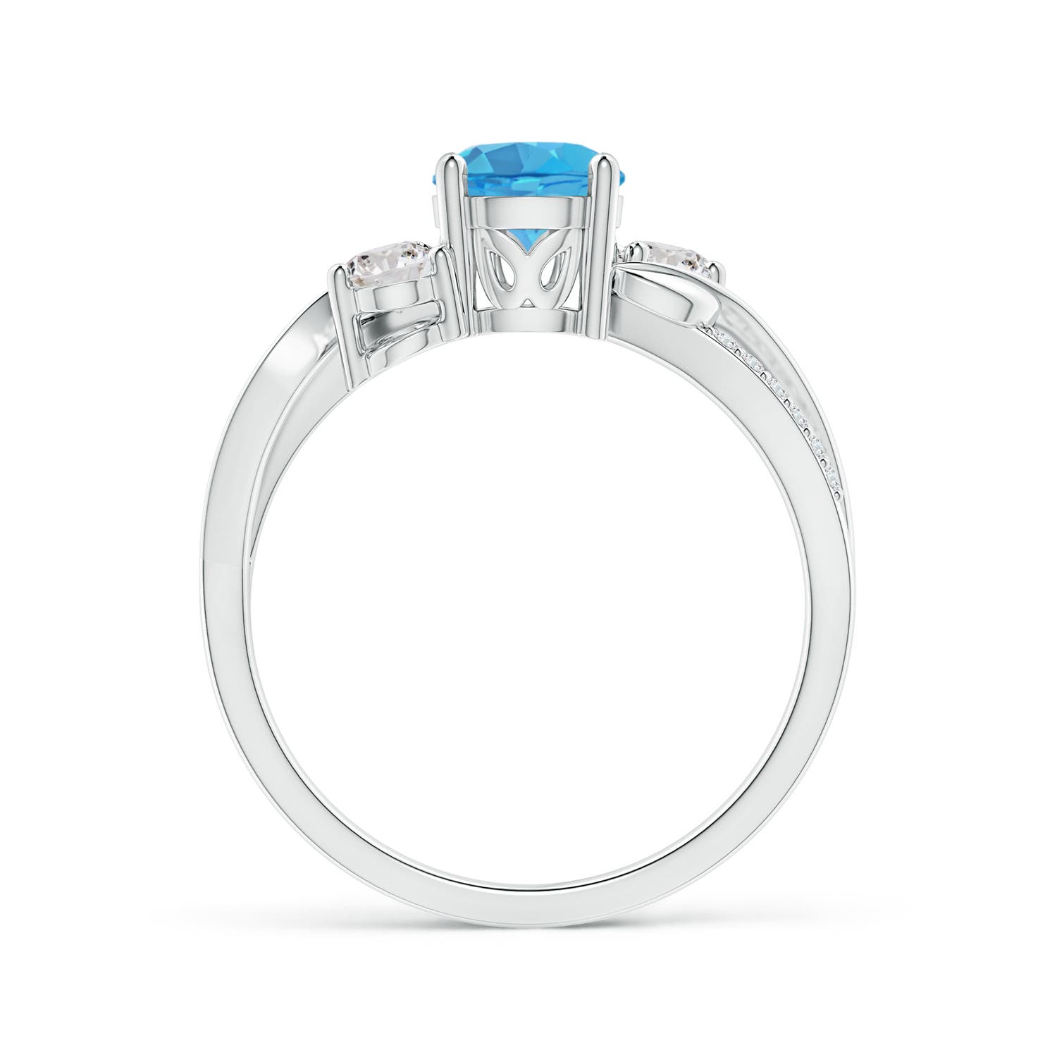 AA - Swiss Blue Topaz / 1.22 CT / 14 KT White Gold