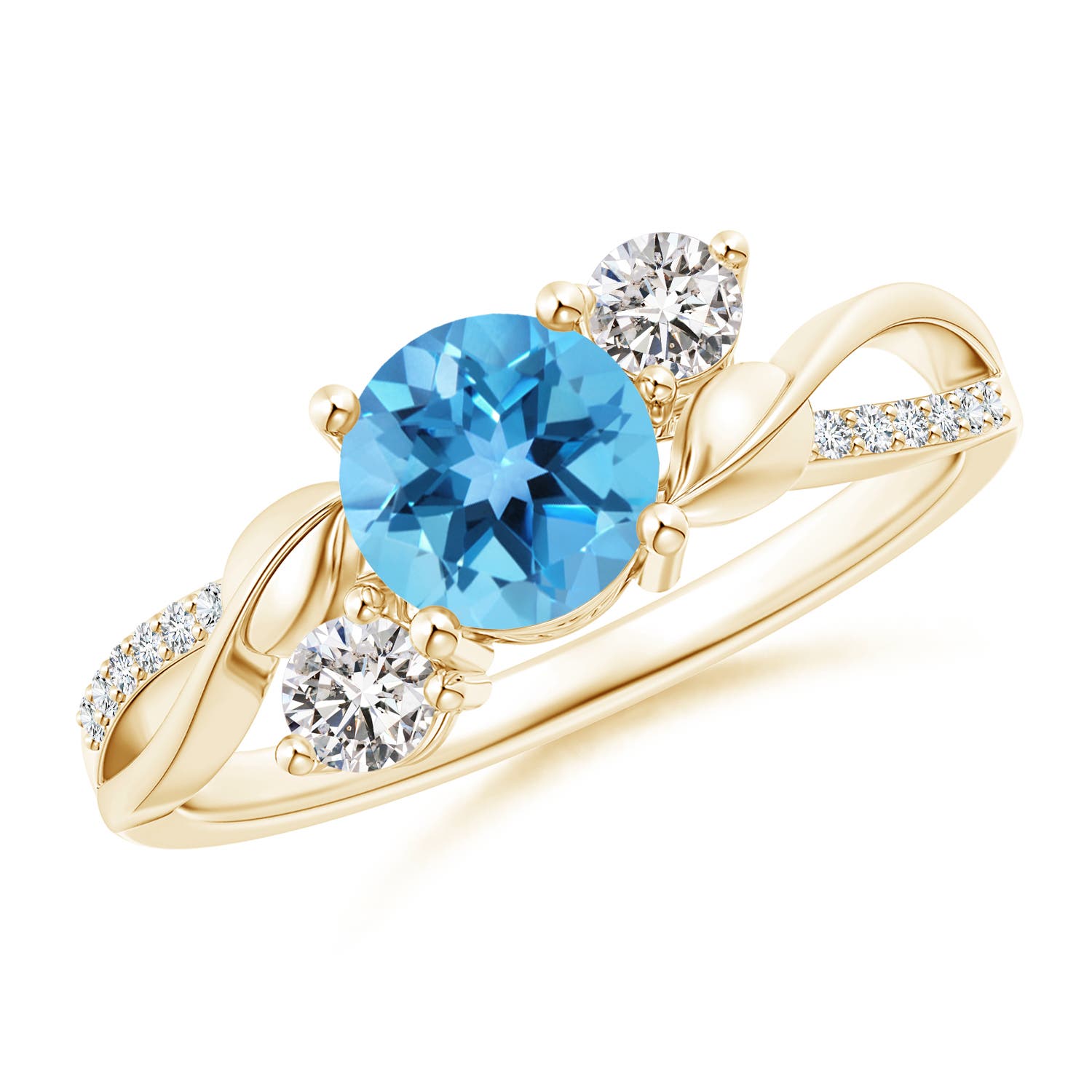 AA - Swiss Blue Topaz / 1.22 CT / 14 KT Yellow Gold