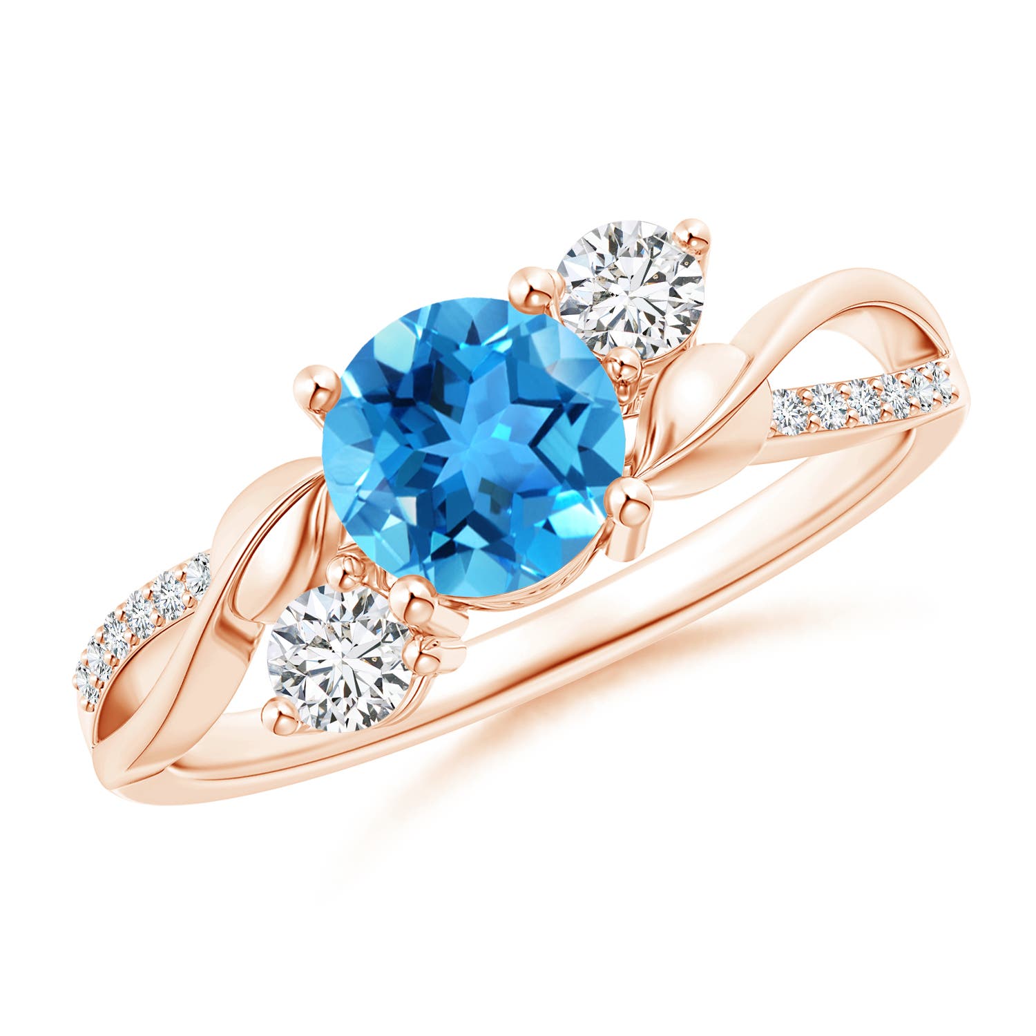 AAA - Swiss Blue Topaz / 1.22 CT / 14 KT Rose Gold