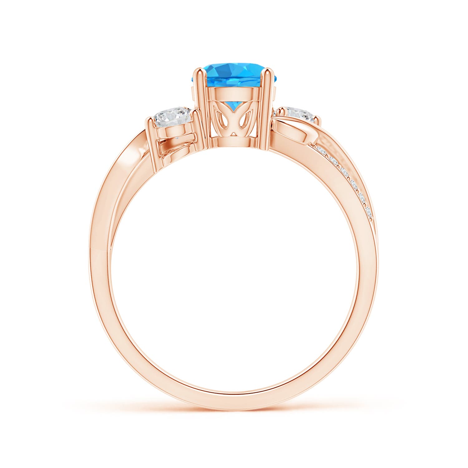 AAA - Swiss Blue Topaz / 1.22 CT / 14 KT Rose Gold