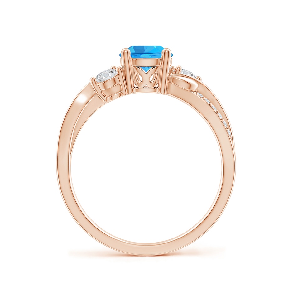 6mm AAA Swiss Blue Topaz and Diamond Twisted Vine Ring in Rose Gold side 199